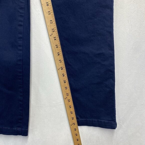 C.A.S.L.O.N Mid-Rise Straight Leg Stretch Chino Pants Women 4 Navy Side Pockets - Picture 5 of 16